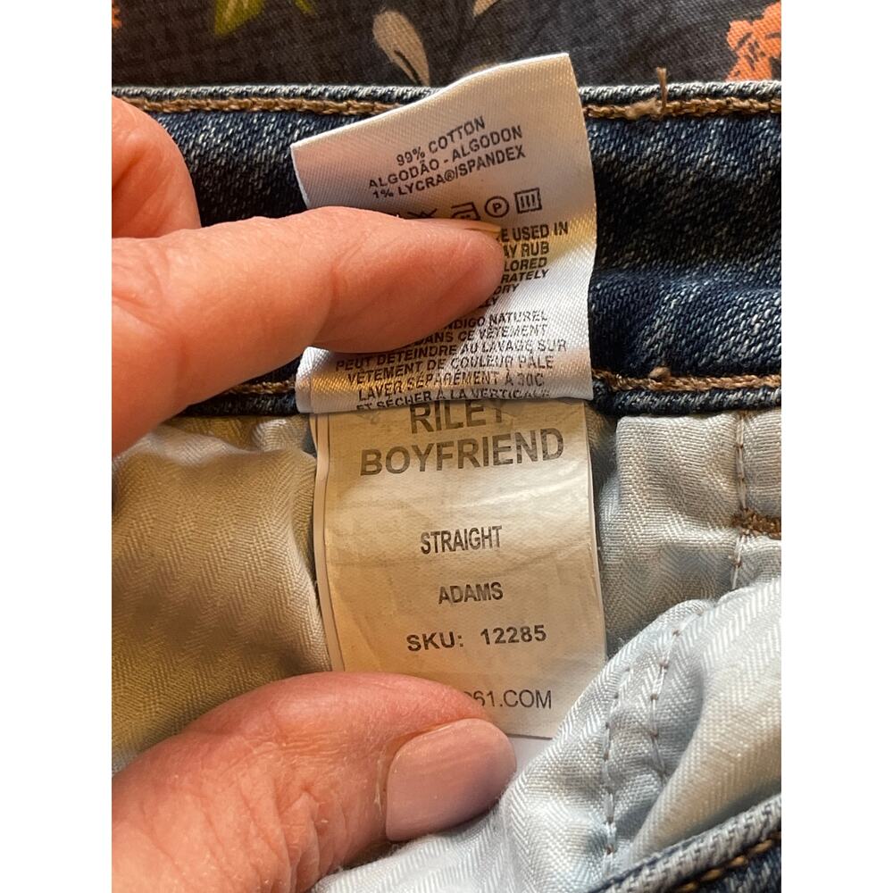DL1961 DL Vintage Riley Boyfriend Straight Distressed Blue Jeans Adams Size 27 - Picture 14 of 15